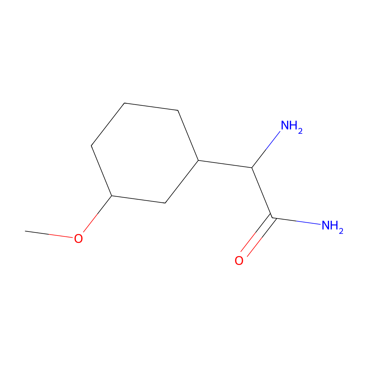 2-Amino-2-(3-methoxycyclohexyl)acetamide molecular structure, CAS 1561672-34-1