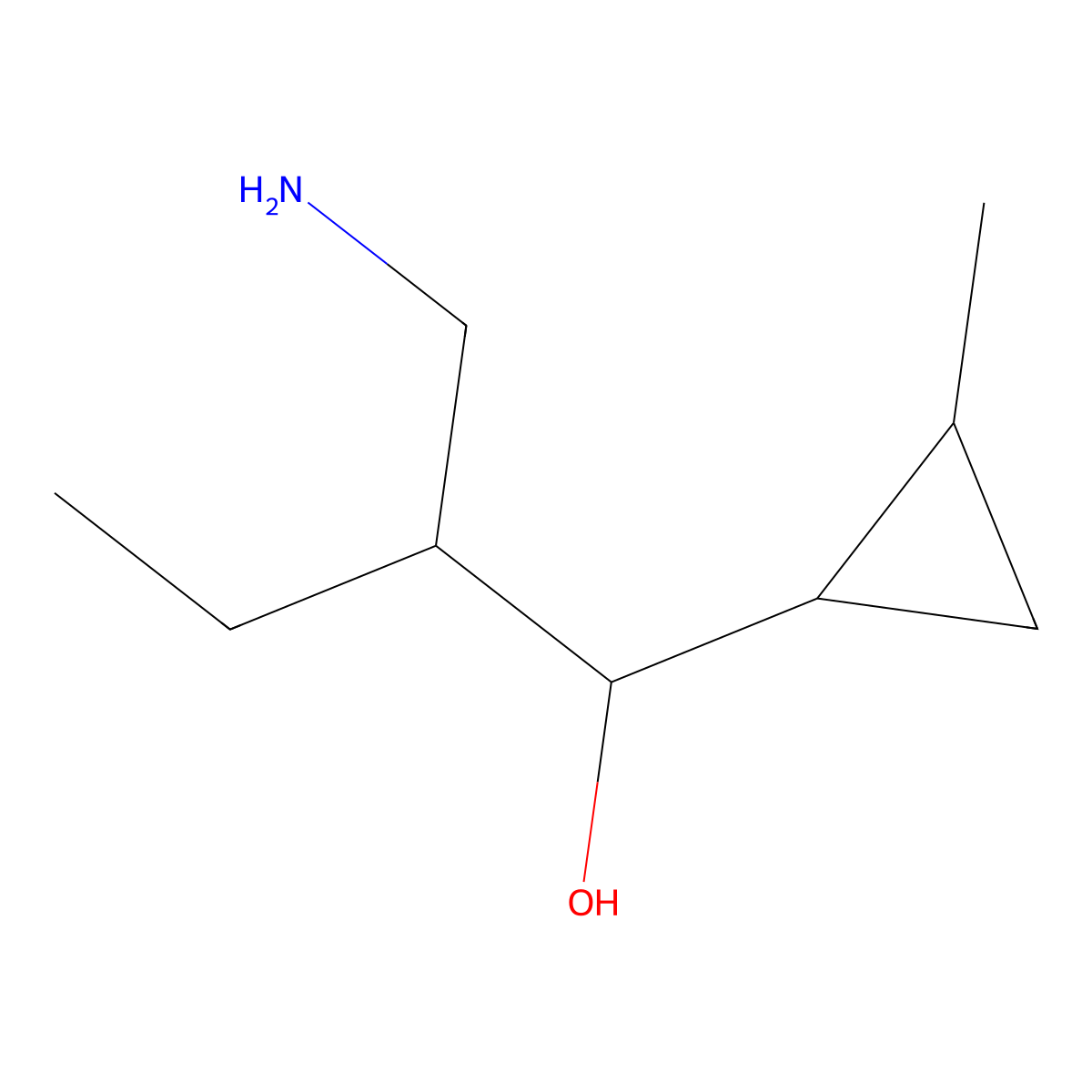 2-(Aminomethyl)-1-(2-methylcyclopropyl)butan-1-ol molecular structure, CAS 1561672-53-4
