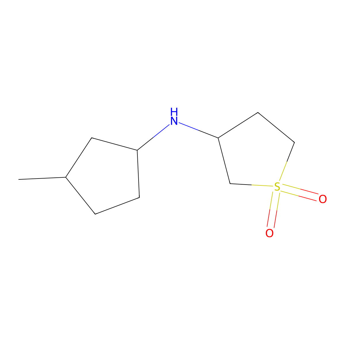3-[(3-Methylcyclopentyl)amino]-1lambda6-thiolane-1,1-dione molecular structure, CAS 1561683-40-6