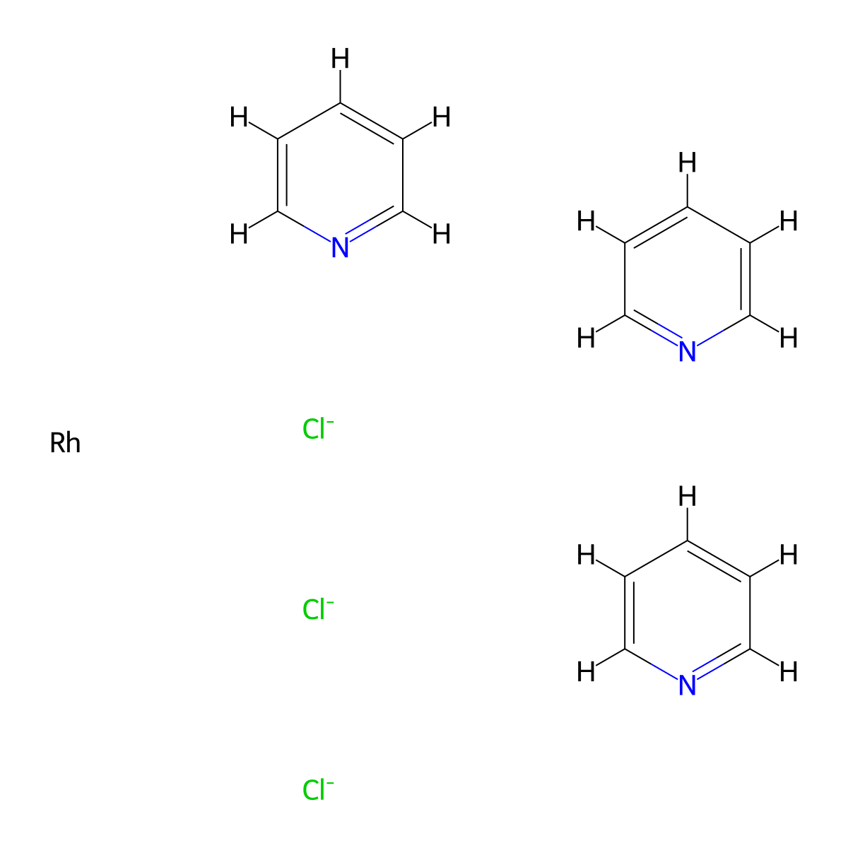 Rhodium, trichlorotris(pyridine)-, (6CI,7CI,8CI,9CI) molecular structure, CAS 15617-30-8