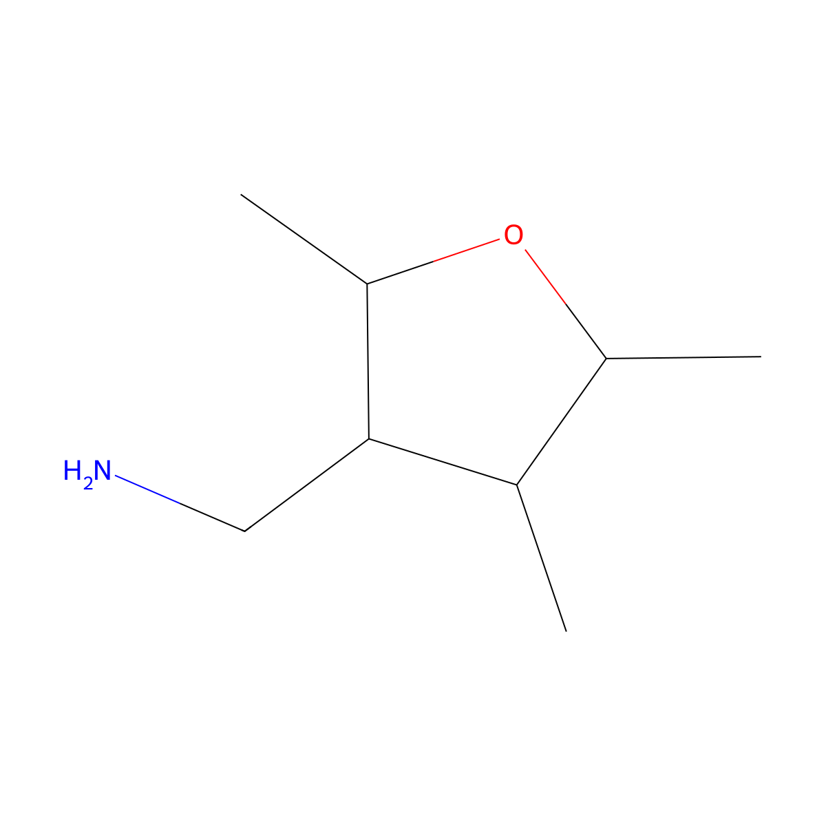 (2,4,5-Trimethyltetrahydrofuran-3-yl)methanamine molecular structure, CAS 1561724-32-0