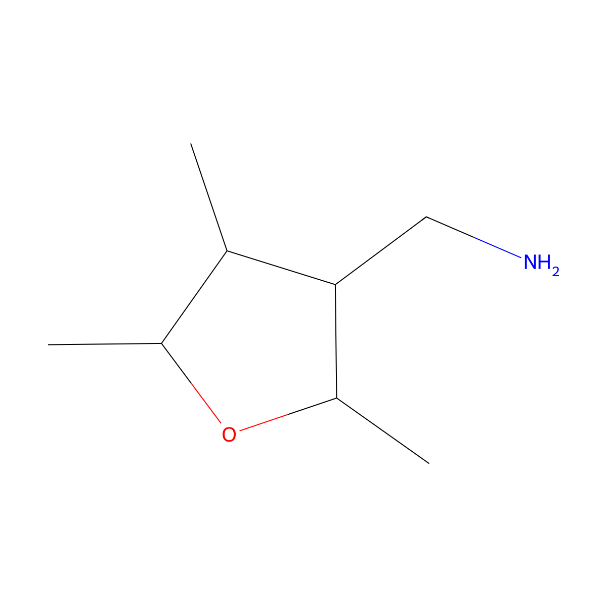 (2,4,5-Trimethyltetrahydrofuran-3-yl)methanamine molecular structure, CAS 1561724-32-0