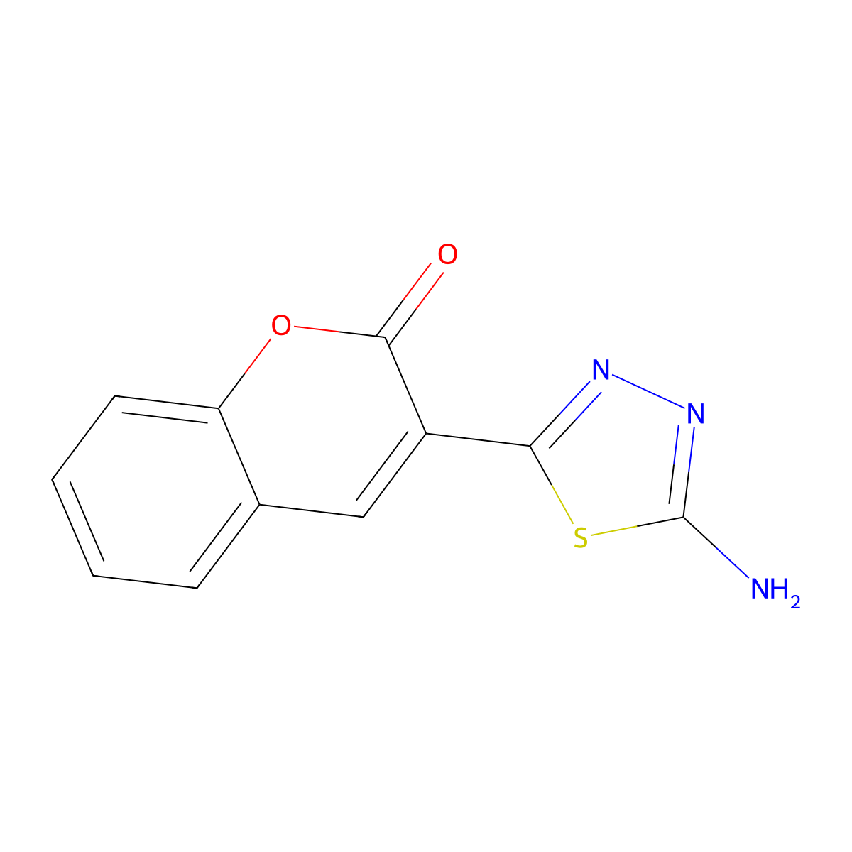 3-(5-Amino-[1,3,4]thiadiazol-2-yl)-chromen-2-one molecular structure, CAS 156177-02-5