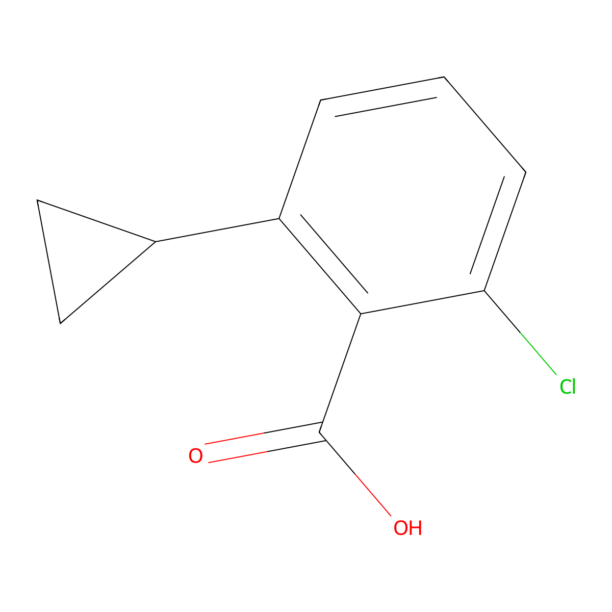 2-Chloro-6-cyclopropylbenzoic acid molecular structure, CAS 1561771-92-3