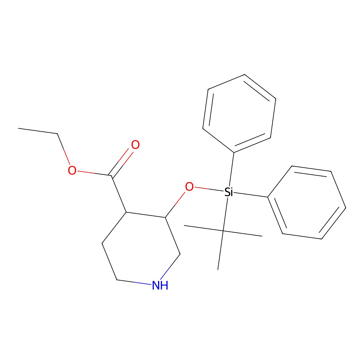 ethyl (3S,4R)-3-((tert-butyldiphenylsilyl)oxy)piperidine-4-carboxylate molecular structure, CAS 1561772-44-8