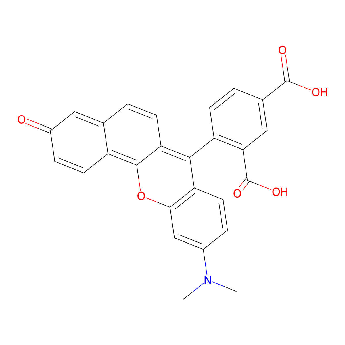 4-(10-(Dimethylamino)-3-oxo-3H-benzo[c]xanthen-7-yl)isophthalic acid molecular structure, CAS 156178-69-7