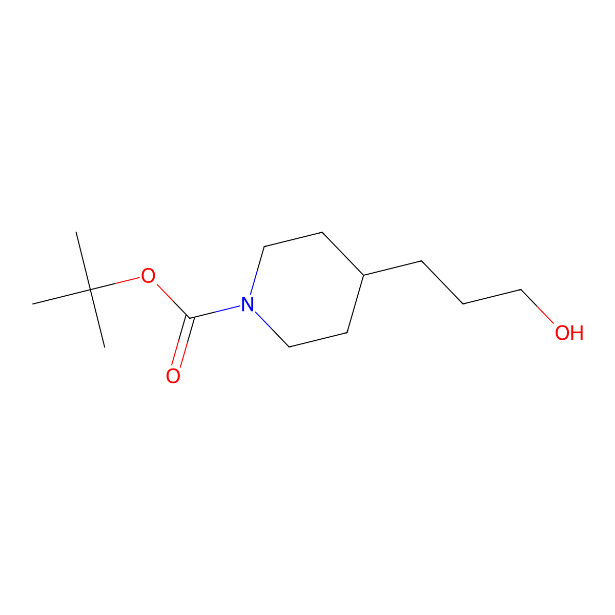 tert-Butyl 4-(3-hydroxypropyl)tetrahydro-1(2h)-pyridinecarboxylate molecular structure, CAS 156185-63-6
