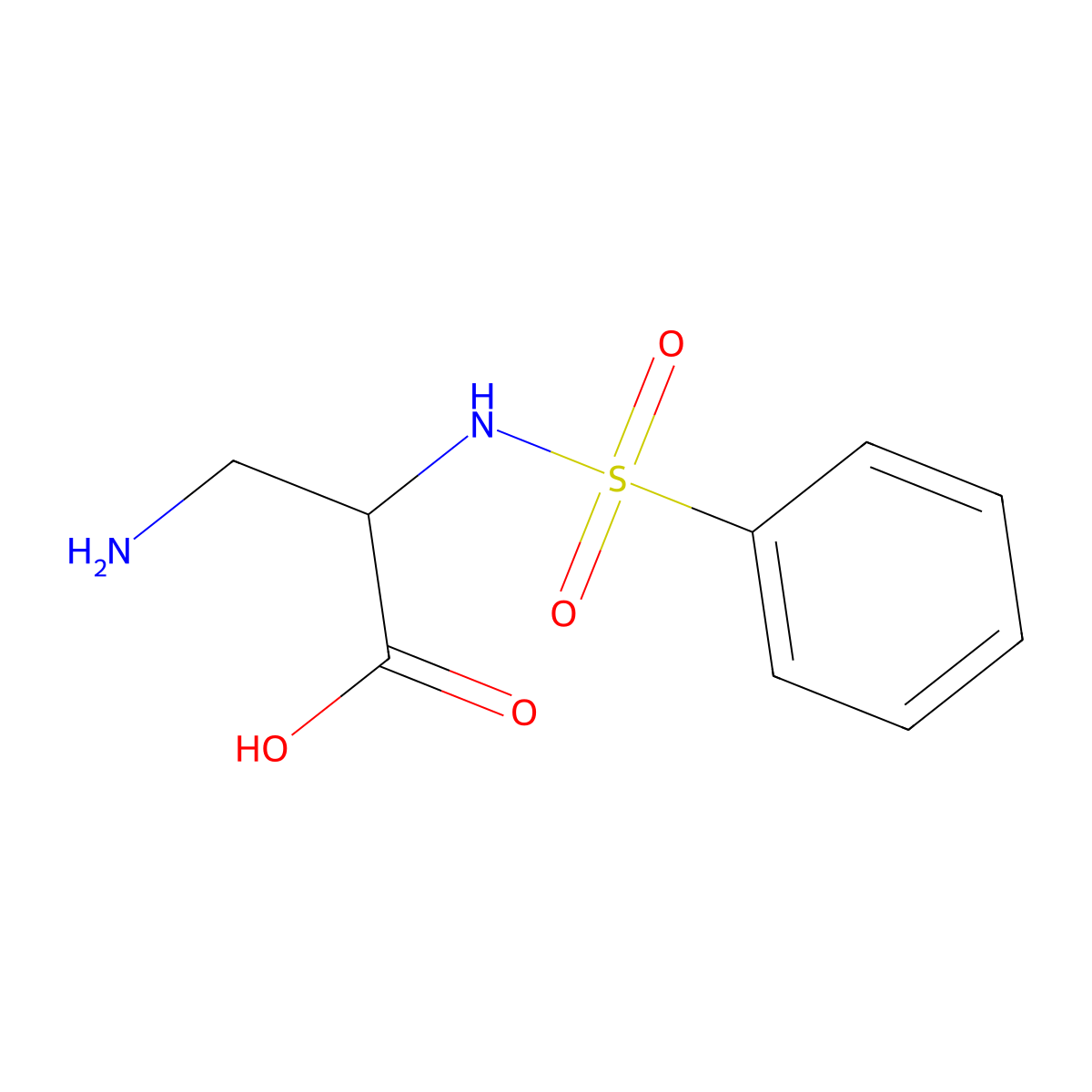 (2S)-3-amino-2-(benzenesulfonamido)propanoic Acid molecular structure, CAS 156185-88-5