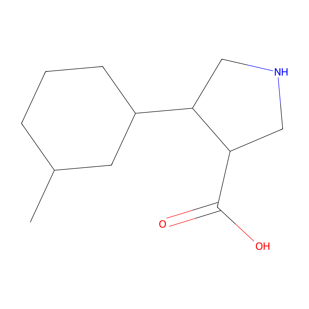 4-(3-Methylcyclohexyl)pyrrolidine-3-carboxylic acid molecular structure, CAS 1561859-71-9