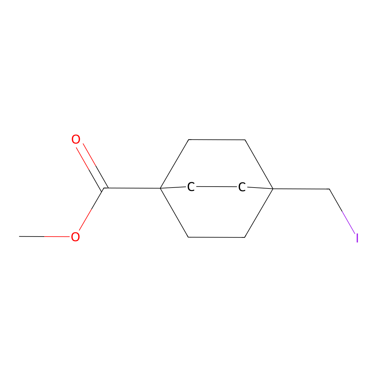 Methyl 4-(iodomethyl)bicyclo[2.2.2]octane-1-carboxylate molecular structure, CAS 1561865-37-9