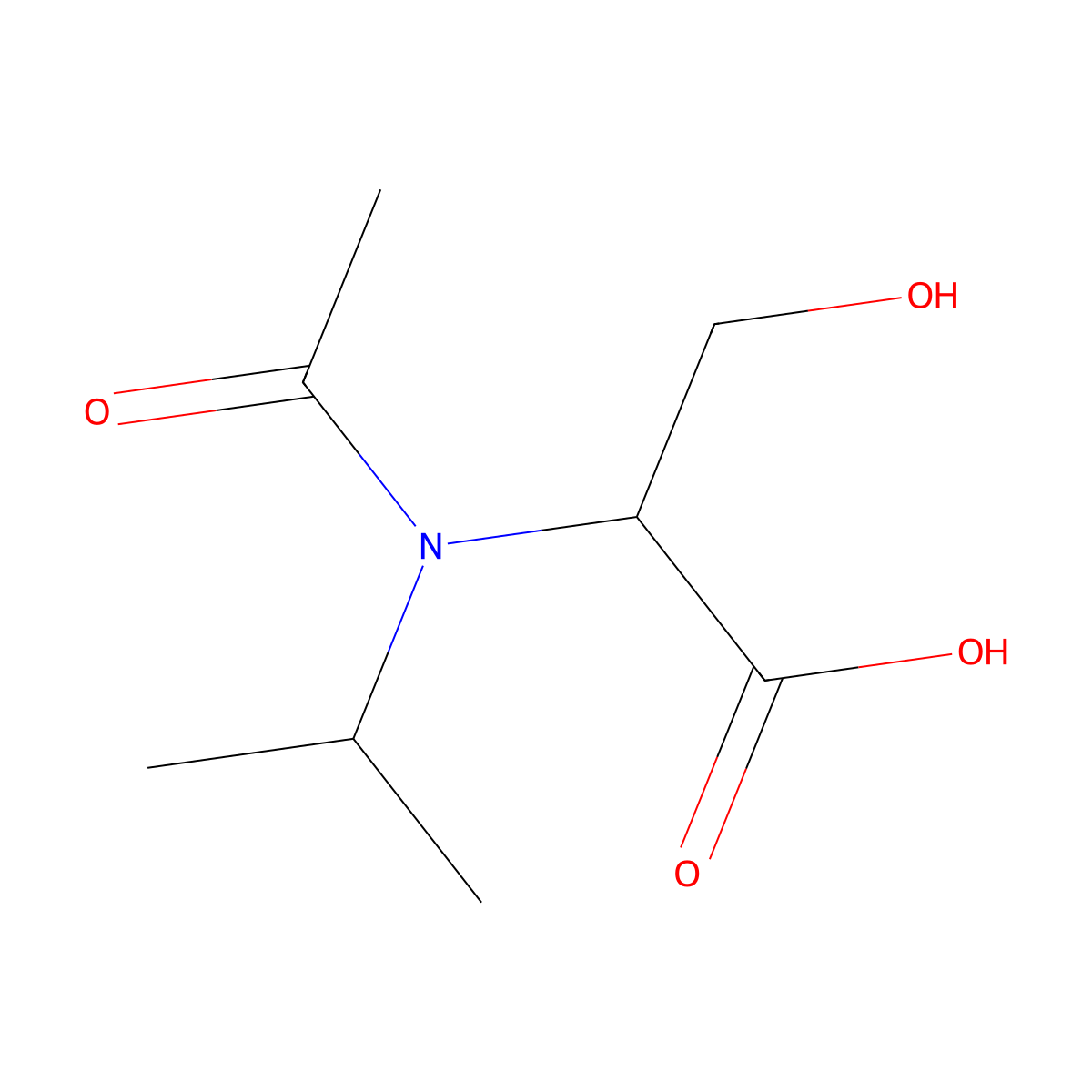 3-hydroxy-2-[N-(propan-2-yl)acetamido]propanoic acid molecular structure, CAS 1561920-56-6