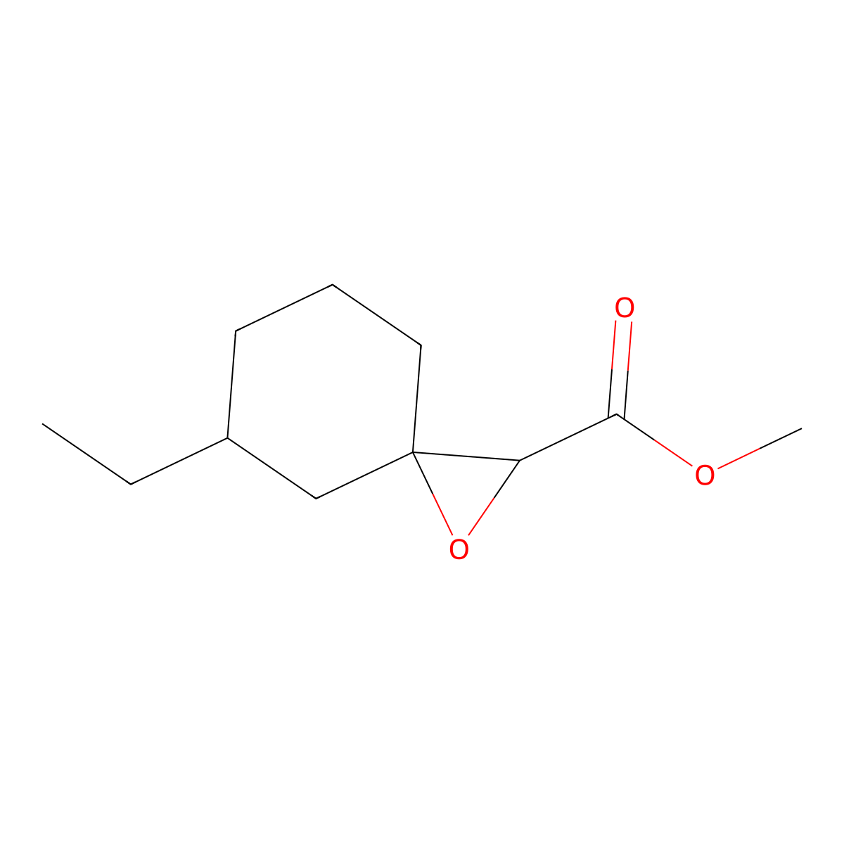 Methyl 5-ethyl-1-oxaspiro[2.5]octane-2-carboxylate molecular structure, CAS 1561940-53-1