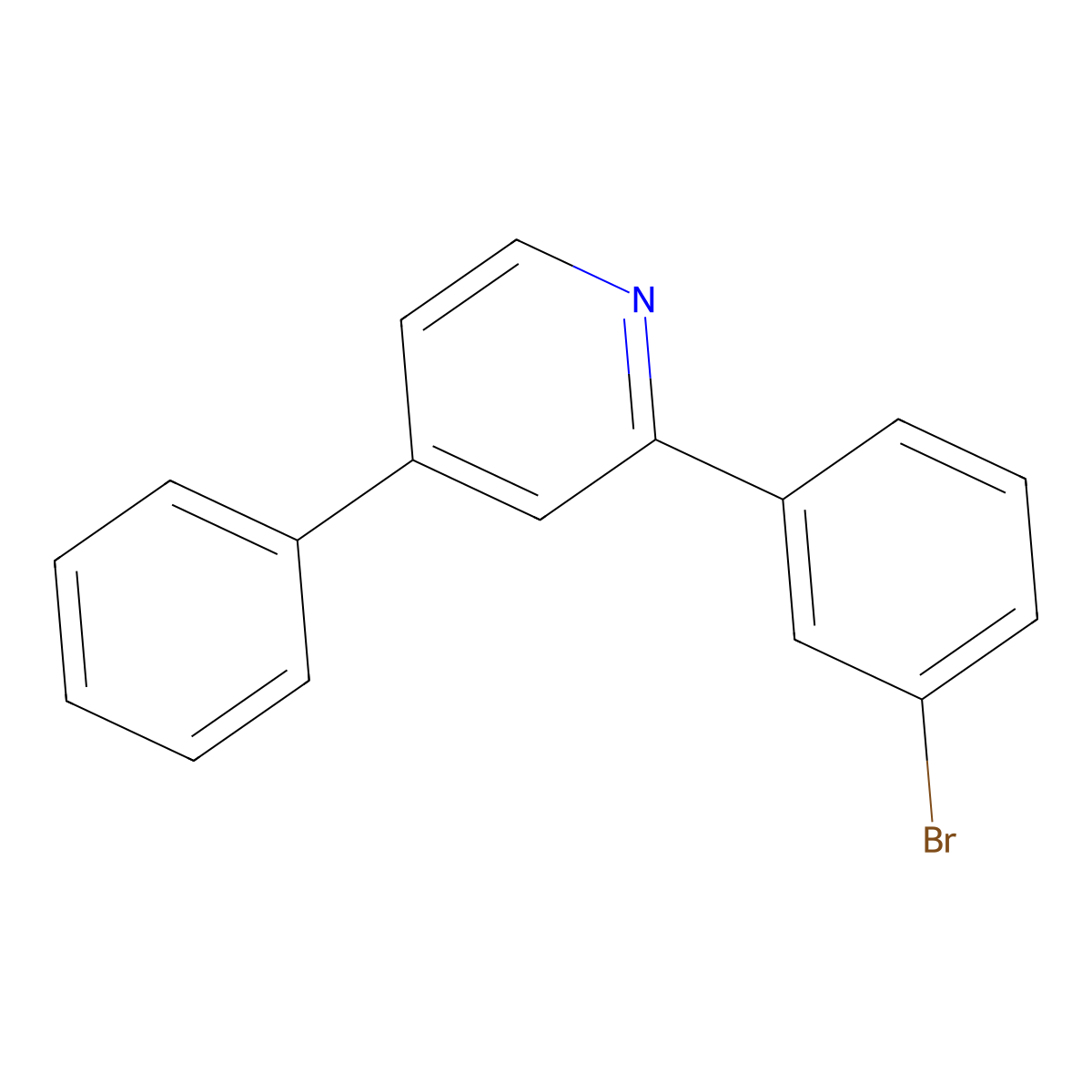 2-(3-Bromophenyl)-4-phenylpyridine molecular structure, CAS 1561960-25-5
