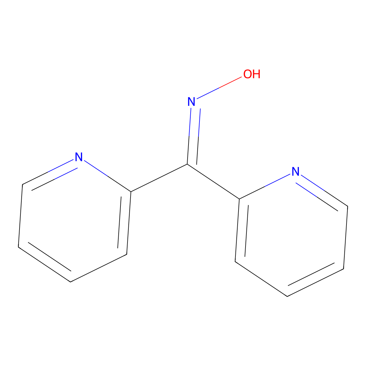 Di-2-pyridinylmethanone oxime molecular structure, CAS 1562-95-4