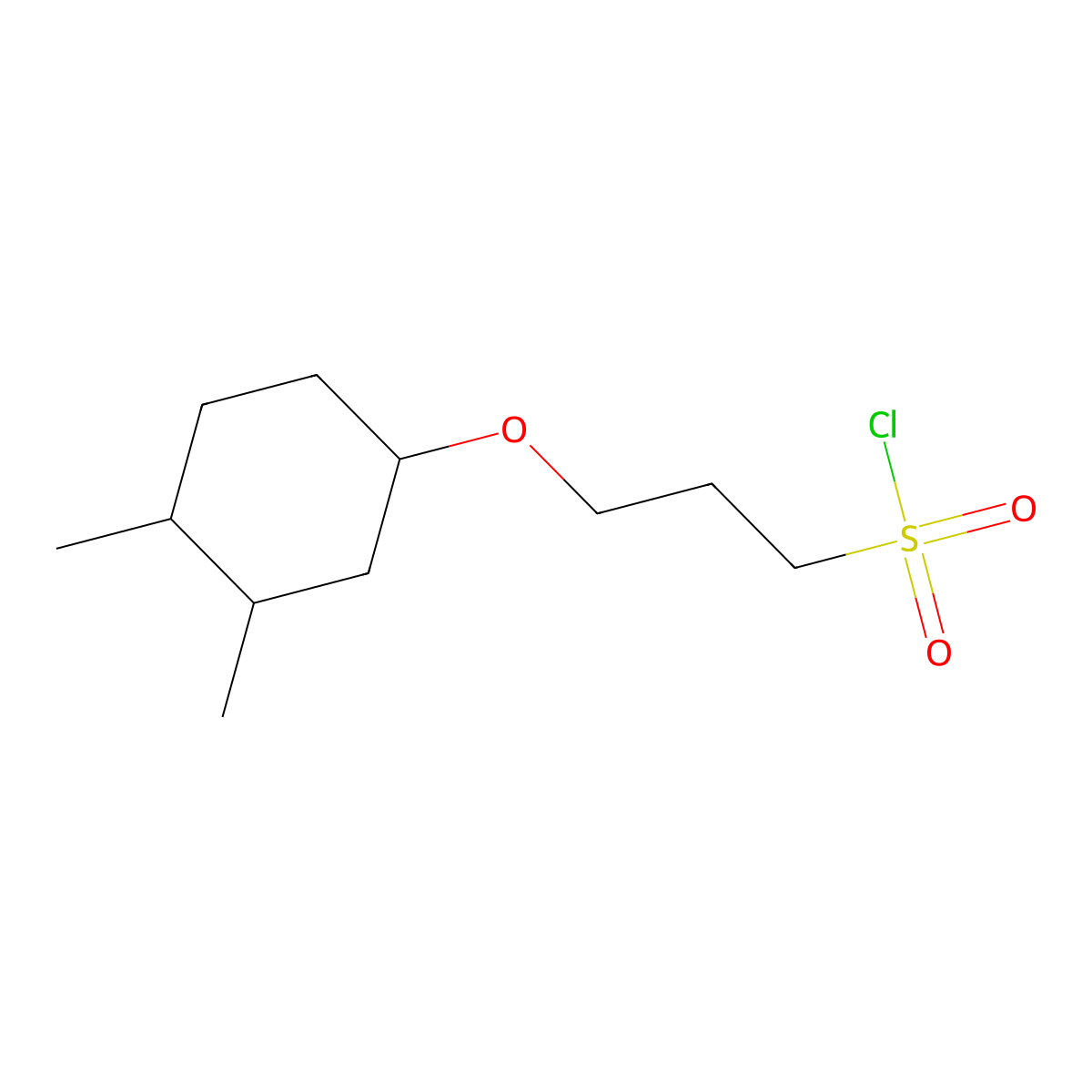 3-((3,4-Dimethylcyclohexyl)oxy)propane-1-sulfonyl chloride molecular structure, CAS 1562027-10-4