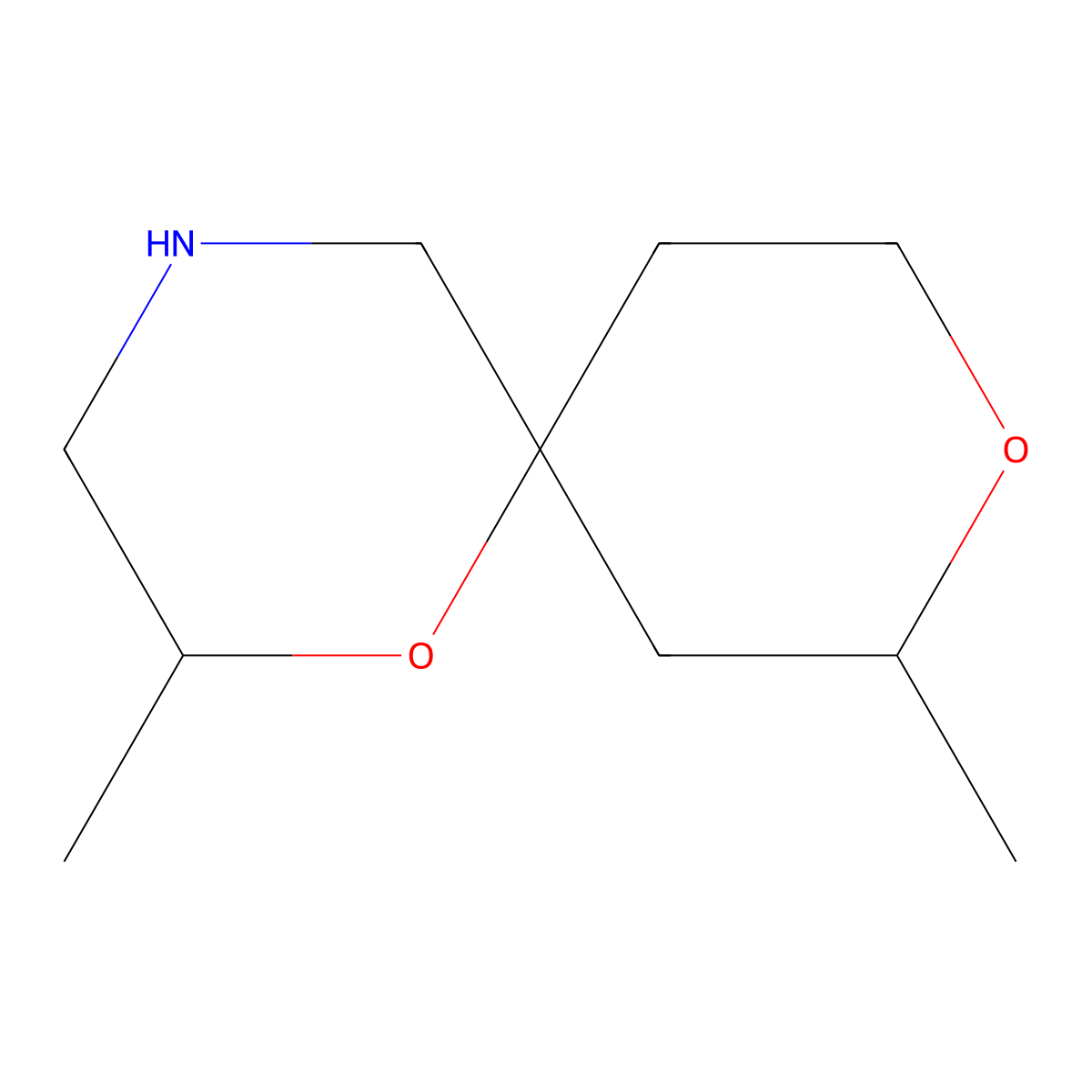 2,8-Dimethyl-1,9-dioxa-4-azaspiro[5.5]undecane molecular structure, CAS 1562038-48-5