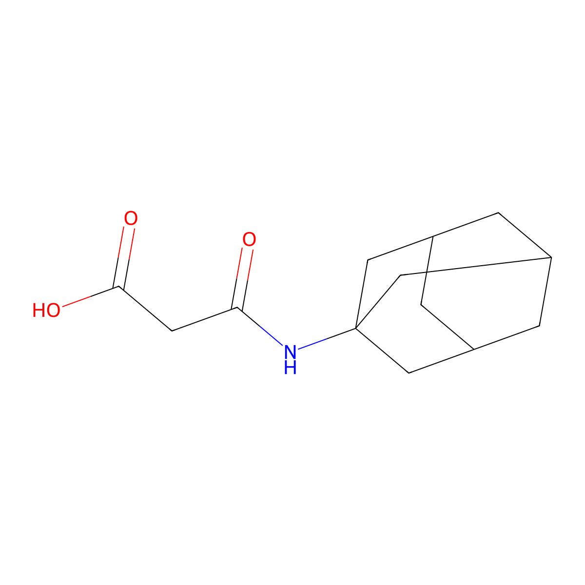 3-(1-Adamantylamino)-3-oxopropanoic acid molecular structure, CAS 156210-17-2
