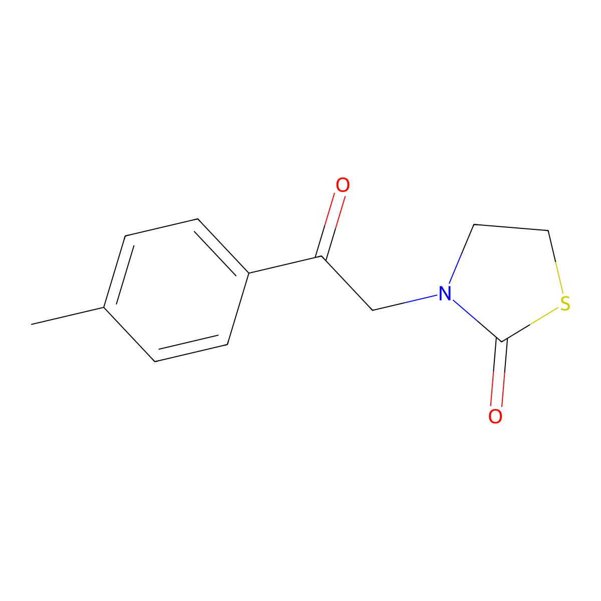 3-[2-(4-Methylphenyl)-2-oxoethyl]-1,3-thiazolidin-2-one molecular structure, CAS 156212-36-1
