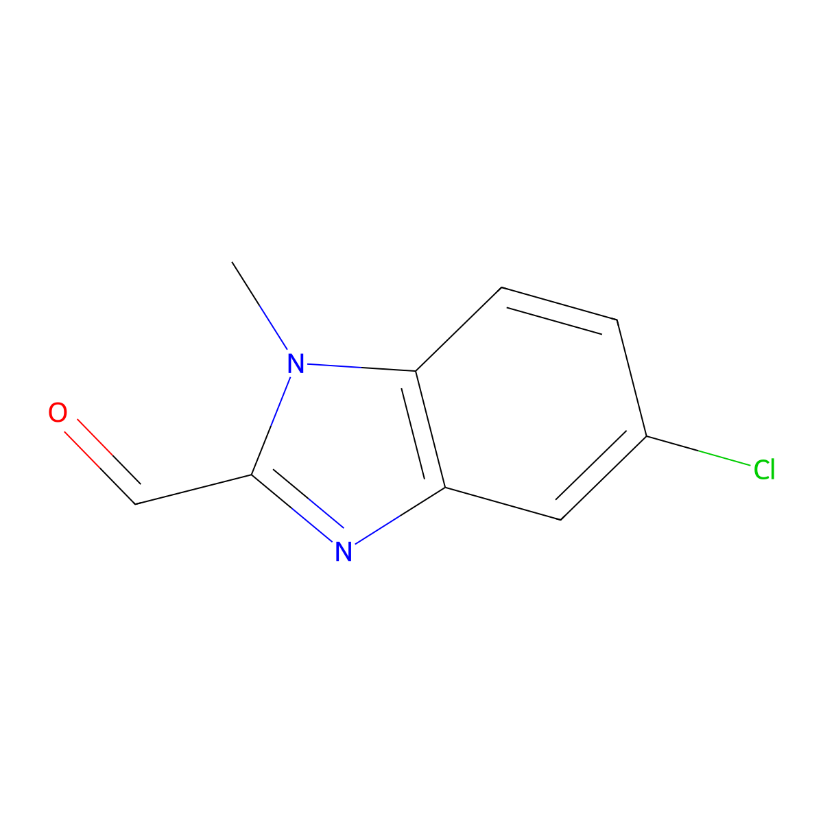 5-chloro-1-methyl-1H-1,3-benzodiazole-2-carbaldehyde molecular structure, CAS 156212-80-5