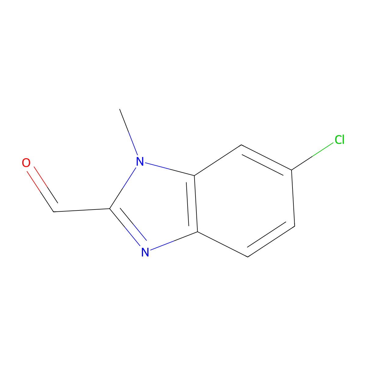 6-chloro-1-methyl-1H-1,3-benzodiazole-2-carbaldehyde molecular structure, CAS 156212-81-6