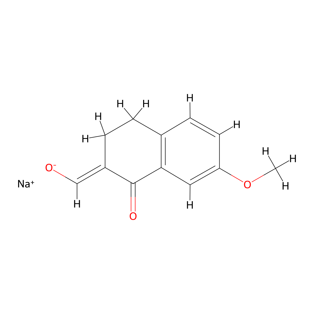 Sodium (7-methoxy-1-oxo-1,2,3,4-tetrahydronaphthalen-2-ylidene)methanolate molecular structure, CAS 1562135-97-0