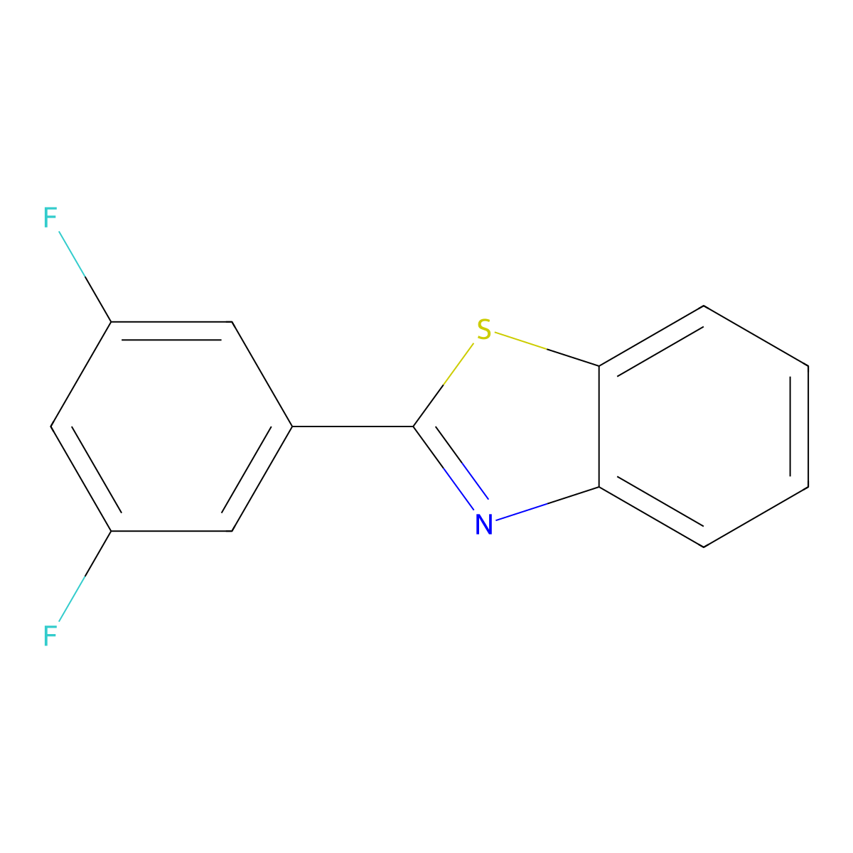 2-(3,5-Difluorophenyl)-1,3-benzothiazole molecular structure, CAS 156215-40-6