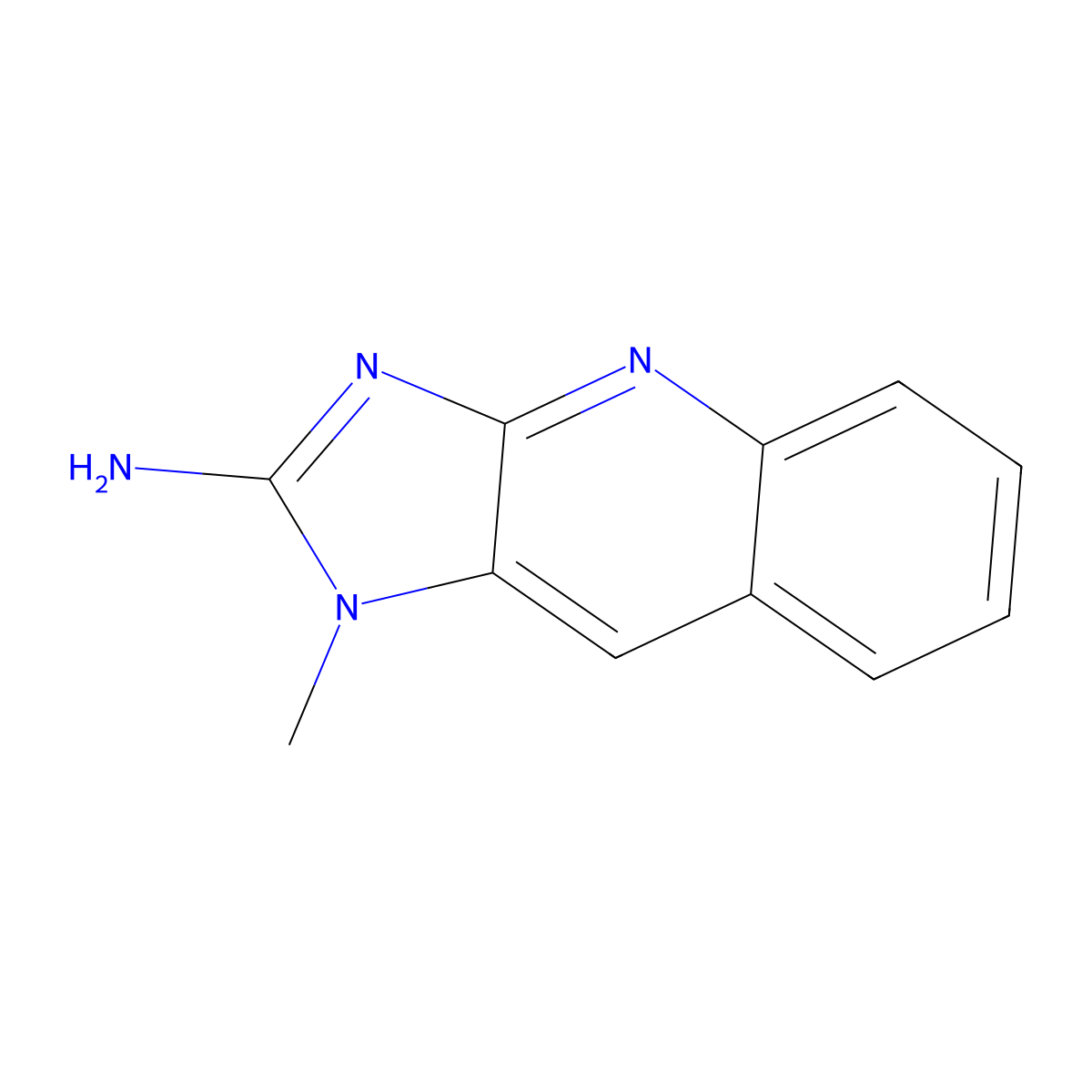 1H-Imidazo(4,5-b)quinolin-2-amine, 1-methyl- molecular structure, CAS 156215-58-6