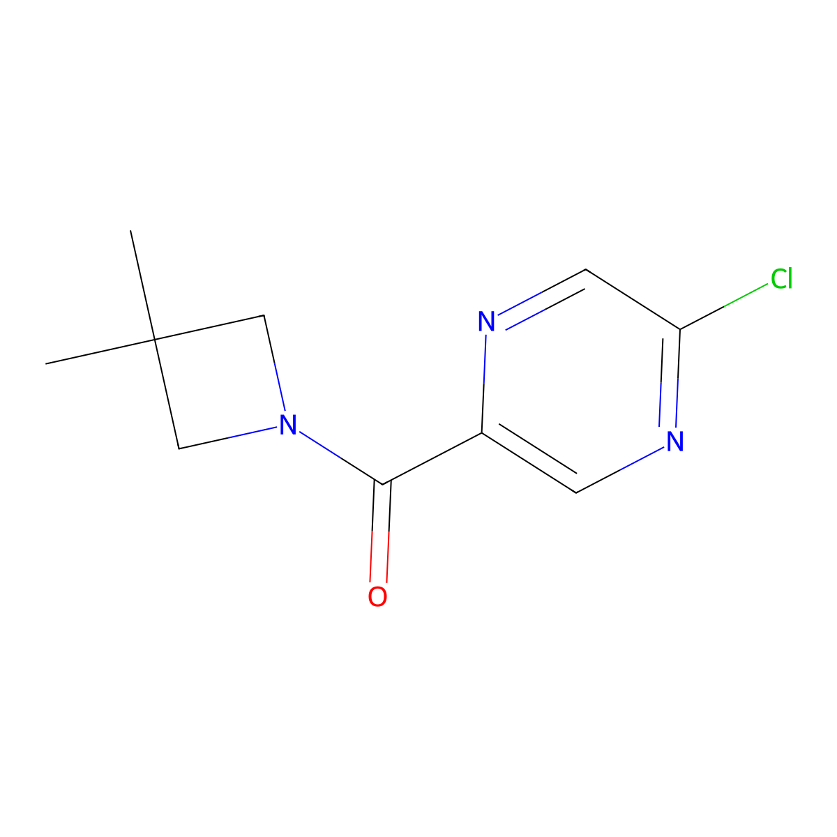 (5-Chloro-2-pyrazinyl)(3,3-dimethyl-1-azetidinyl)methanone molecular structure, CAS 1562184-90-0