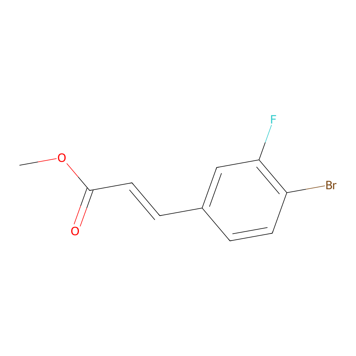 Methyl (2E)-3-(4-bromo-3-fluorophenyl)prop-2-enoate molecular structure, CAS 1562199-95-4