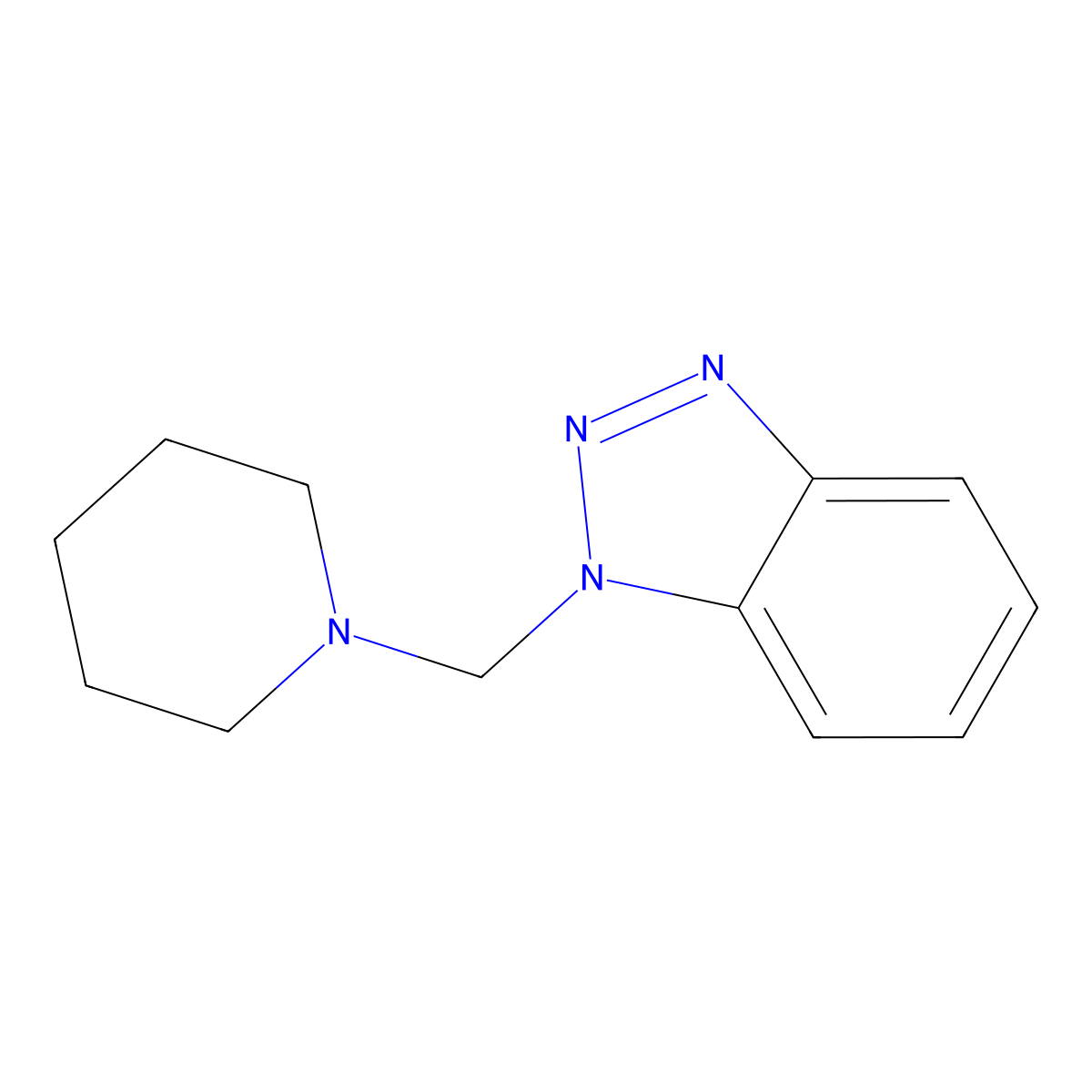 1-(Piperidin-1-ylmethyl)-1H-1,2,3-benzotriazole molecular structure, CAS 15622-20-5