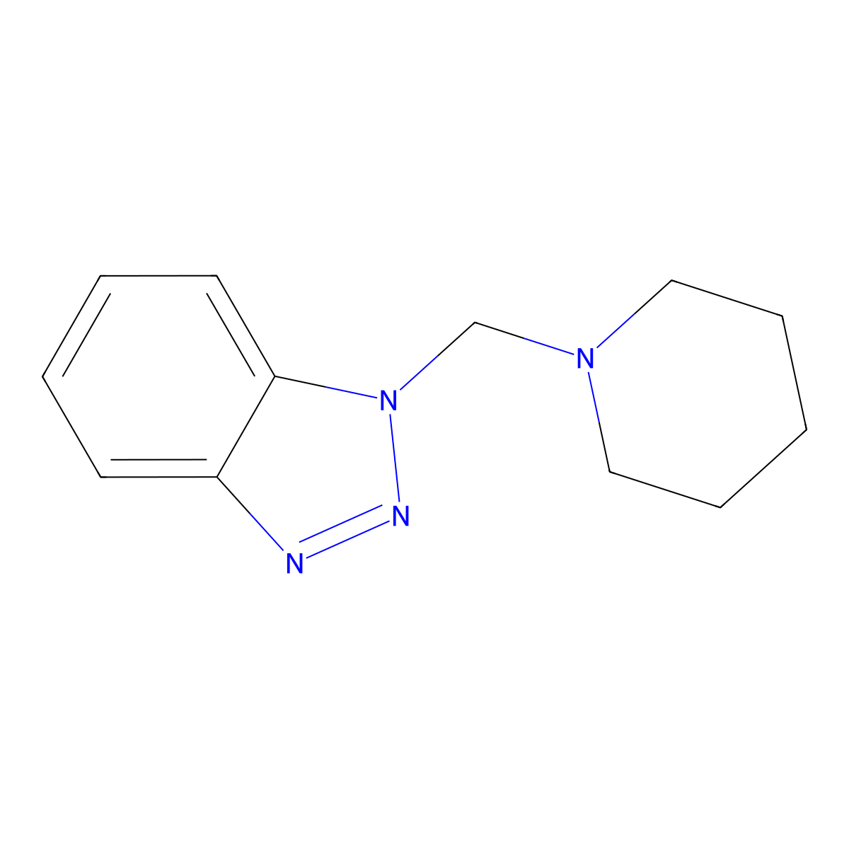 1-(Piperidin-1-ylmethyl)-1H-1,2,3-benzotriazole molecular structure, CAS 15622-20-5
