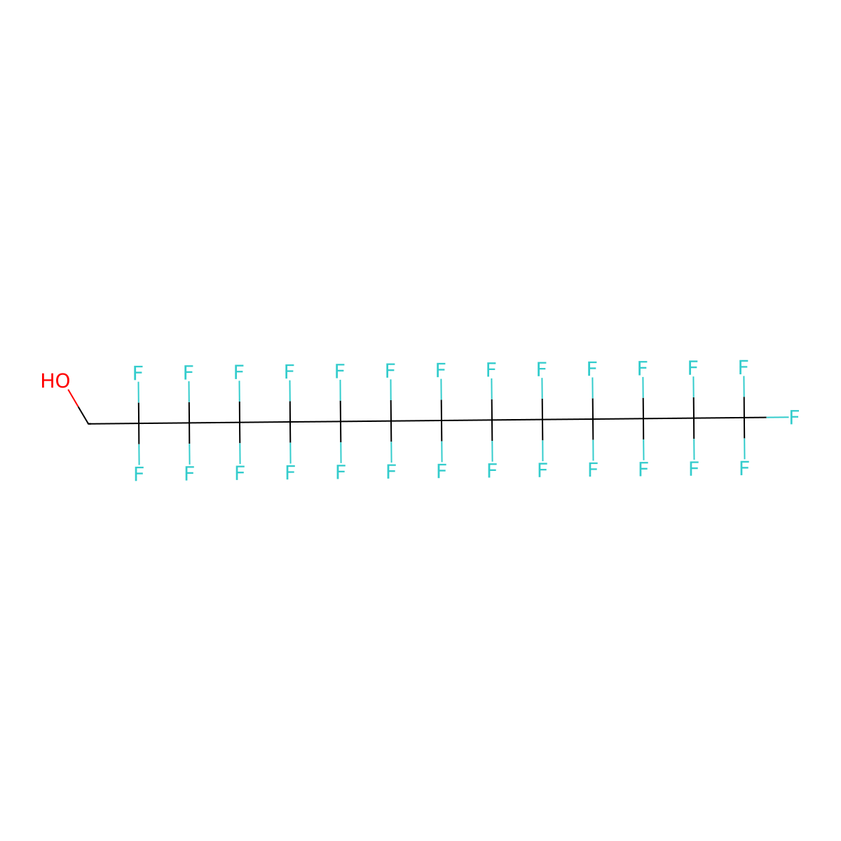 1-Tetradecanol, 2,2,3,3,4,4,5,5,6,6,7,7,8,8,9,9,10,10,11,11,12,12,13,13,14,14,14-heptacosafluoro- molecular structure, CAS 15622-57-8