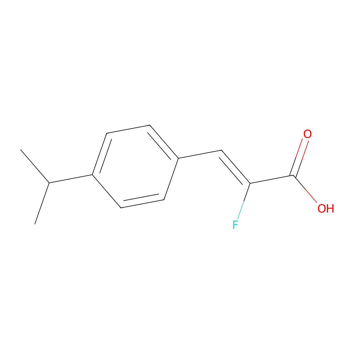 (2Z)-2-fluoro-3-[4-(propan-2-yl)phenyl]prop-2-enoic acid molecular structure, CAS 1562221-76-4