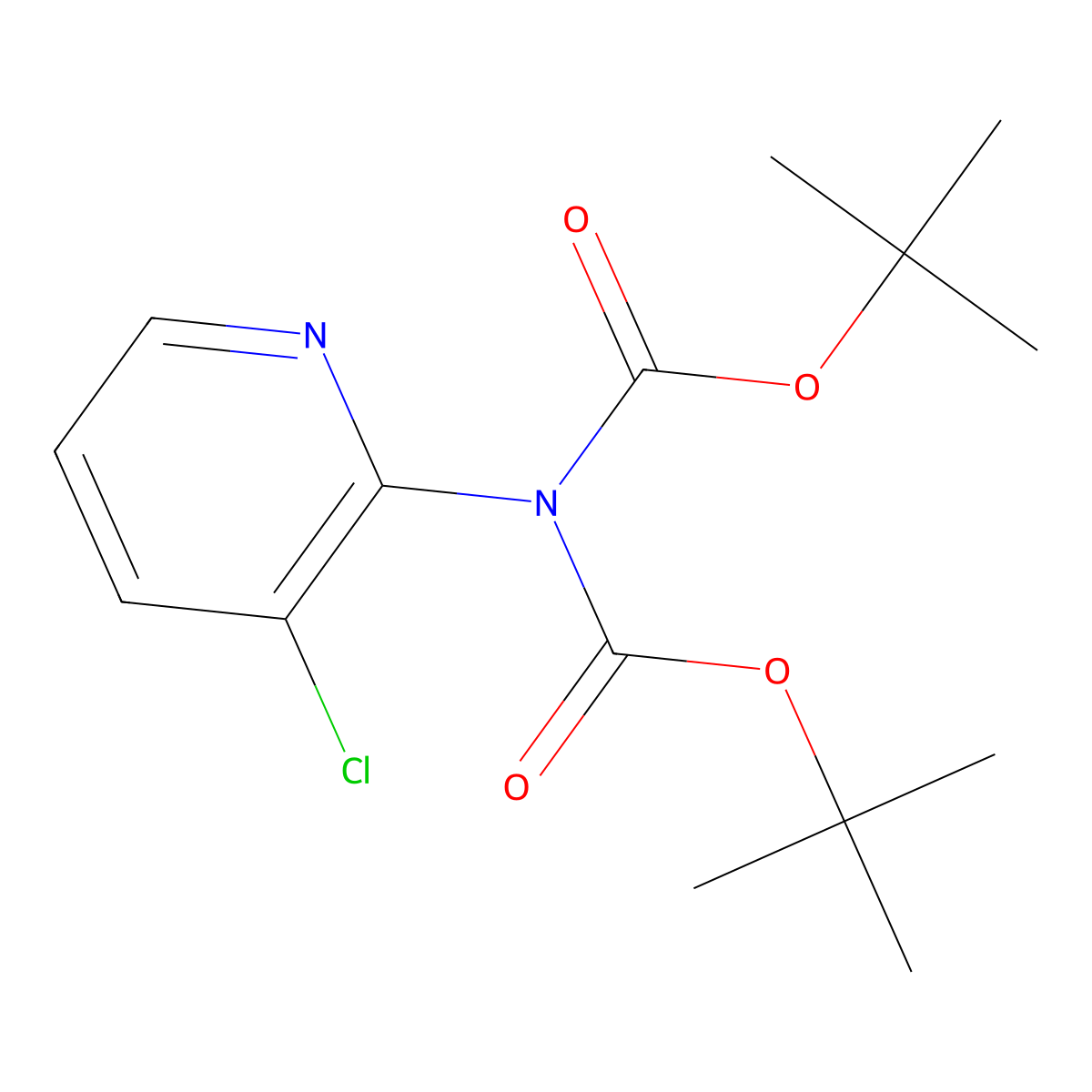 2-(Di-Boc-amino)-3-chloro-pyridine molecular structure, CAS 1562232-96-5