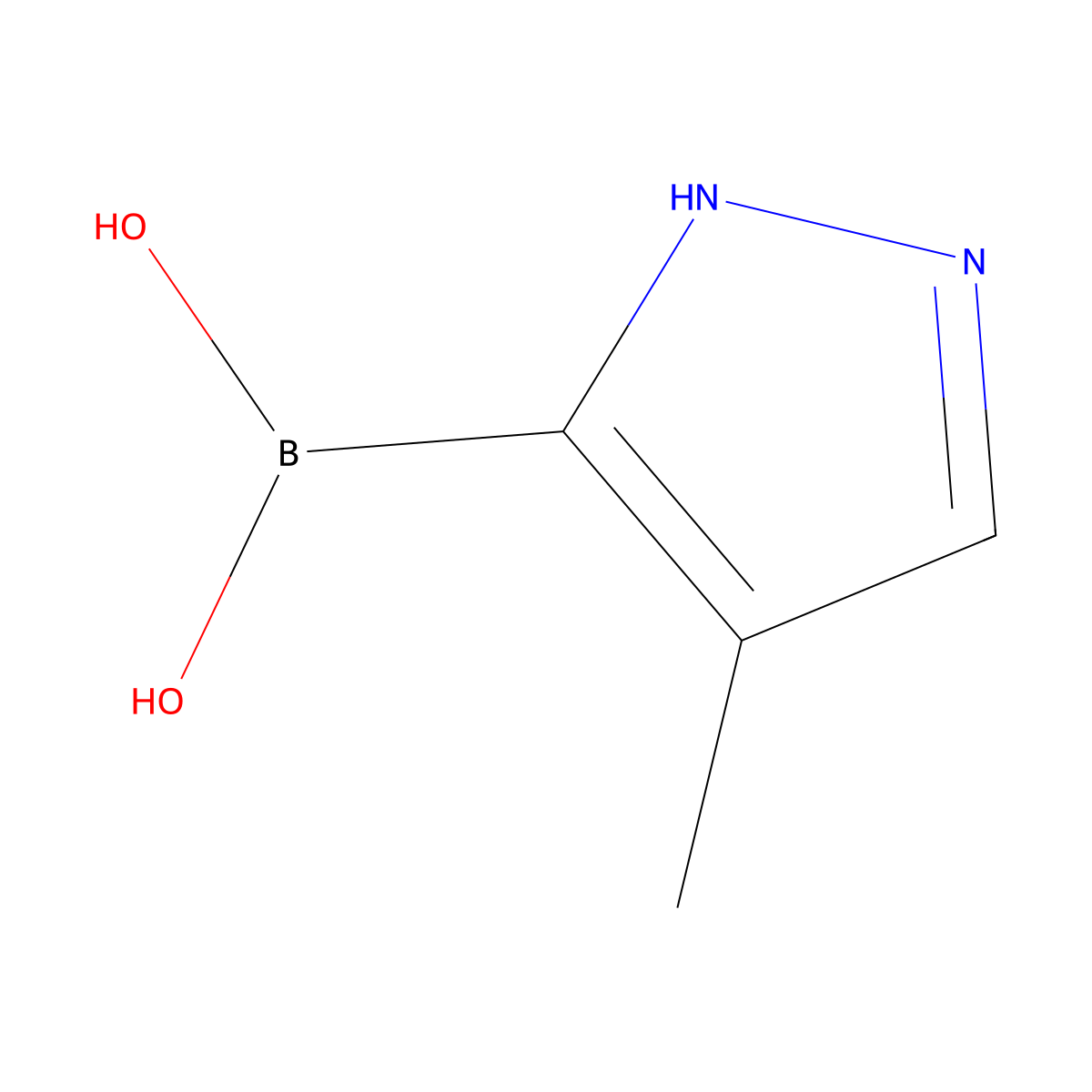 (4-Methyl-1H-pyrazol-3-yl)boronic acid molecular structure, CAS 1562244-77-2