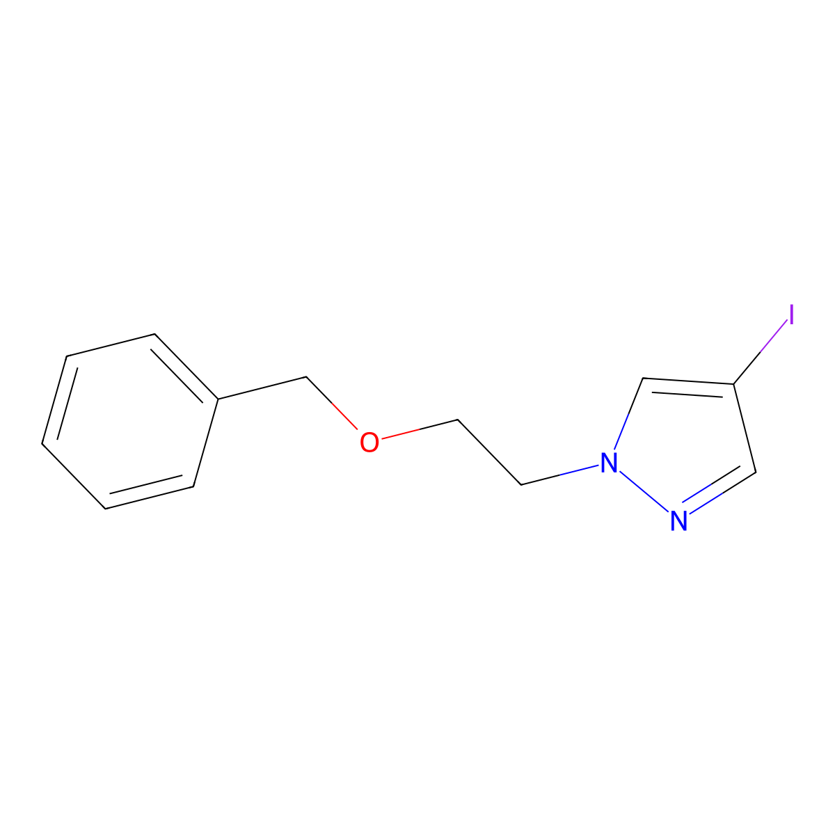 1H-Pyrazole, 4-iodo-1-[2-(phenylmethoxy)ethyl]- molecular structure, CAS 1562305-17-2