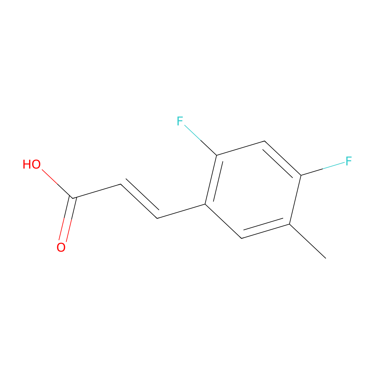 (2E)-3-(2,4-difluoro-5-methylphenyl)prop-2-enoic acid molecular structure, CAS 1562311-33-4