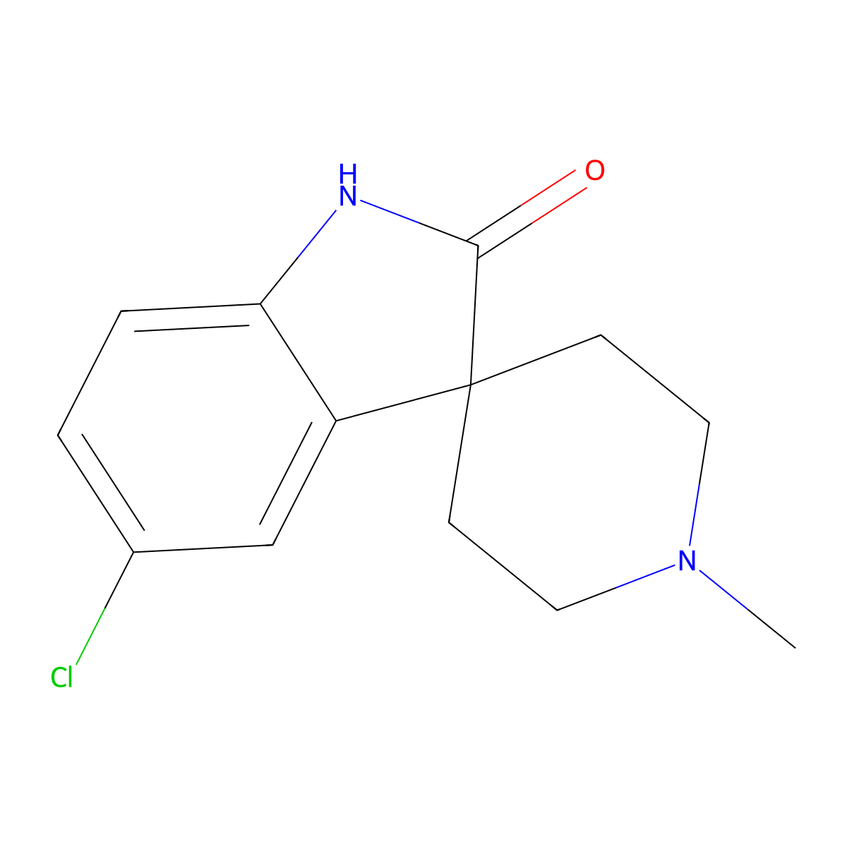 5-Chloro-1'-methylspiro[indoline-3,4'-piperidin]-2-one molecular structure, CAS 156232-35-8