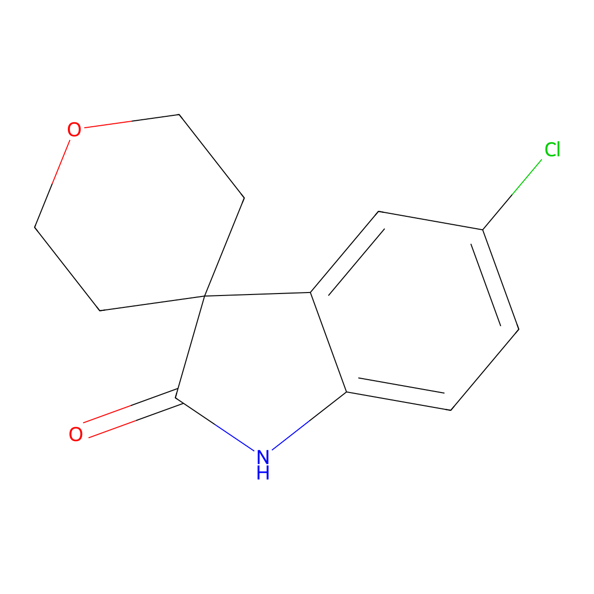 5-Chloro-1H-spiro[indole-3,4'-oxane]-2-one molecular structure, CAS 156232-36-9