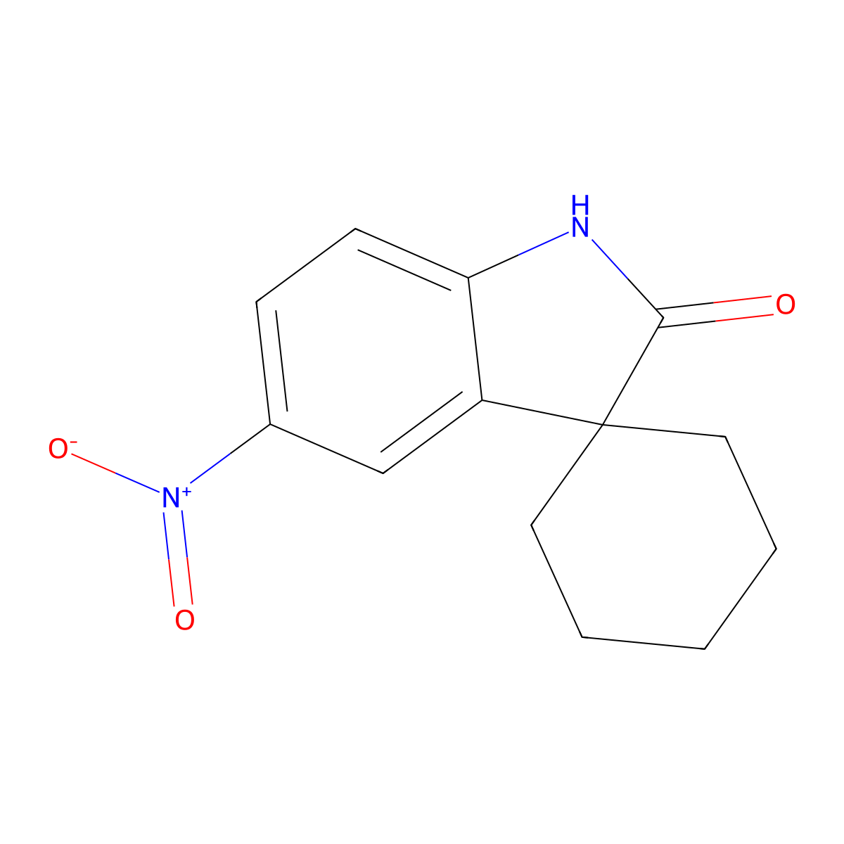 5'-Nitrospiro[cyclohexane-1,3'-indolin]-2'-one molecular structure, CAS 156232-54-1