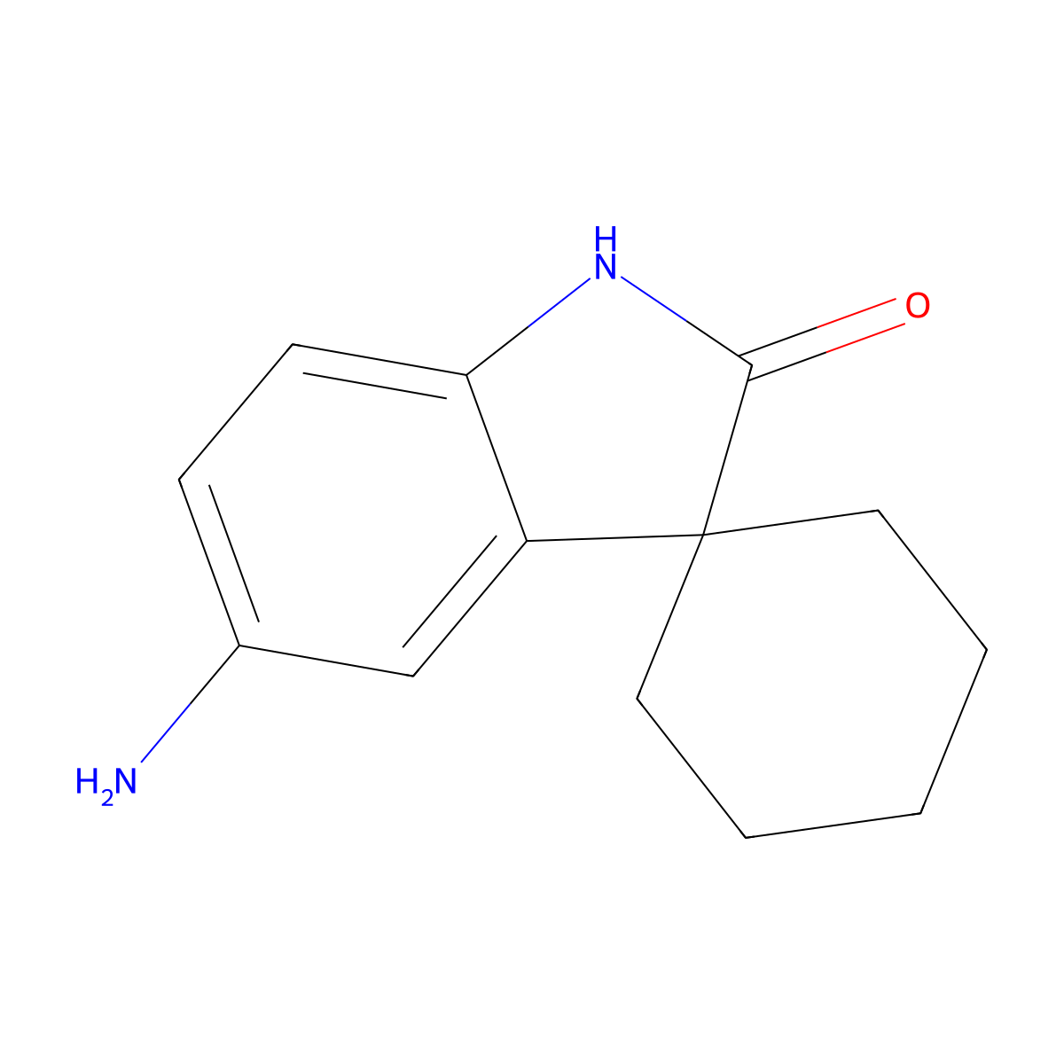5'-Amino-spiro[cyclohexane-1,3'-indolin]-2'-one molecular structure, CAS 156232-57-4