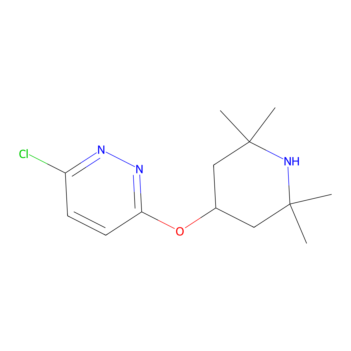 3-Chloro-6-((2,2,6,6-tetramethylpiperidin-4-yl)oxy)pyridazine molecular structure, CAS 1562338-69-5