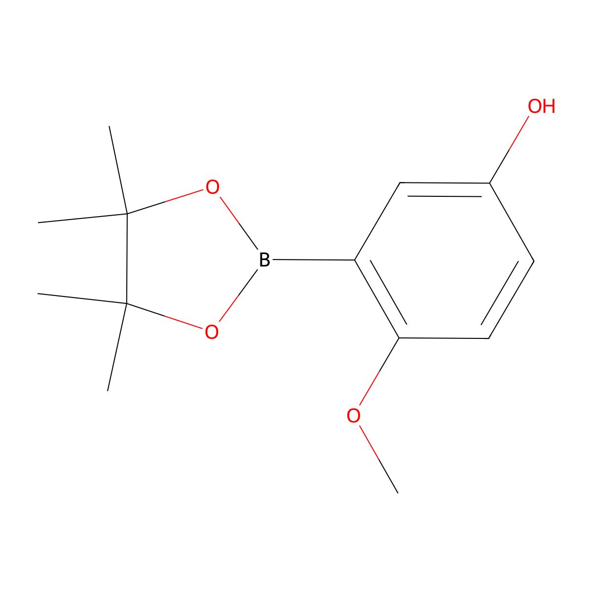 4-Methoxy-3-(4,4,5,5-tetramethyl-1,3,2-dioxaborolan-2-yl)phenol molecular structure, CAS 1562342-07-7