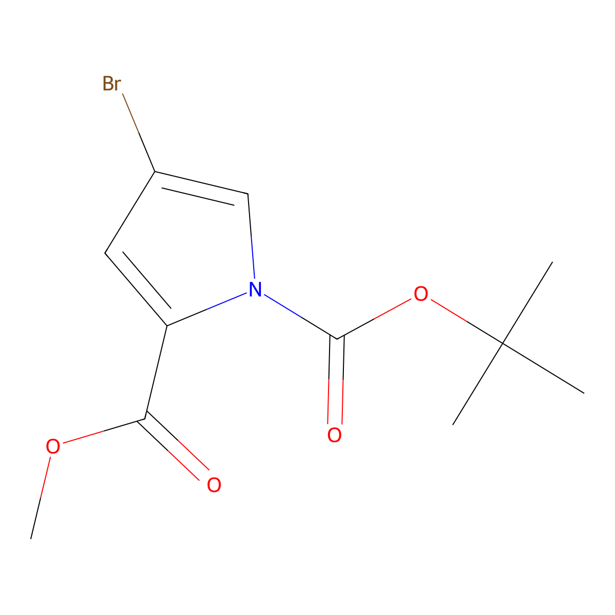 1-tert-Butyl 2-methyl 4-bromo-1H-pyrrole-1,2-dicarboxylate molecular structure, CAS 156237-78-4