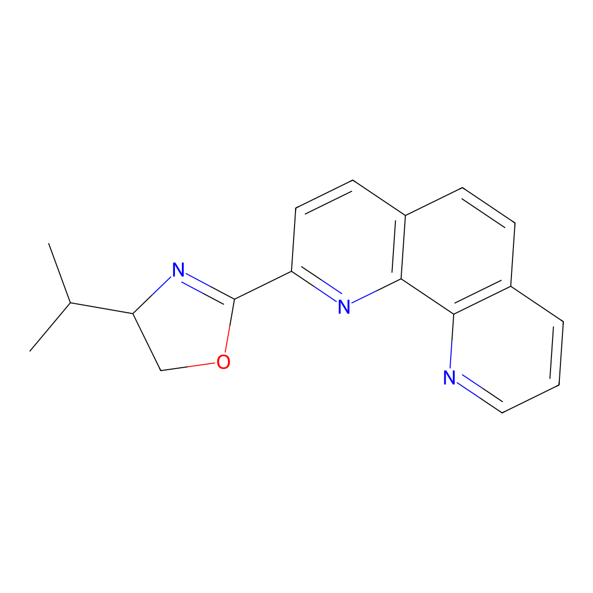 (S)-4-Isopropyl-2-(1,10-phenanthrolin-2-yl)-4,5-dihydrooxazole molecular structure, CAS 1562372-40-0