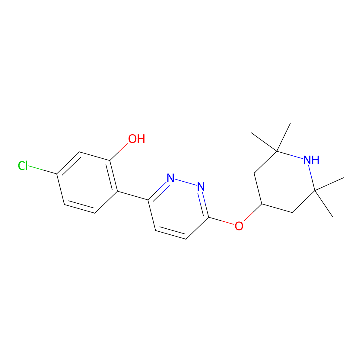 5-Chloro-2-(6-((2,2,6,6-tetramethylpiperidin-4-yl)oxy)pyridazin-3-yl)phenol molecular structure, CAS 1562398-65-5