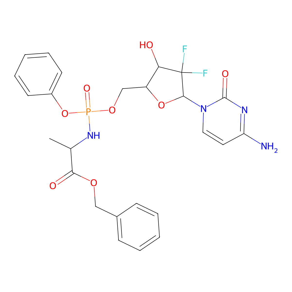 Fosgemcitabine palabenamide molecular structure, CAS 1562406-27-2
