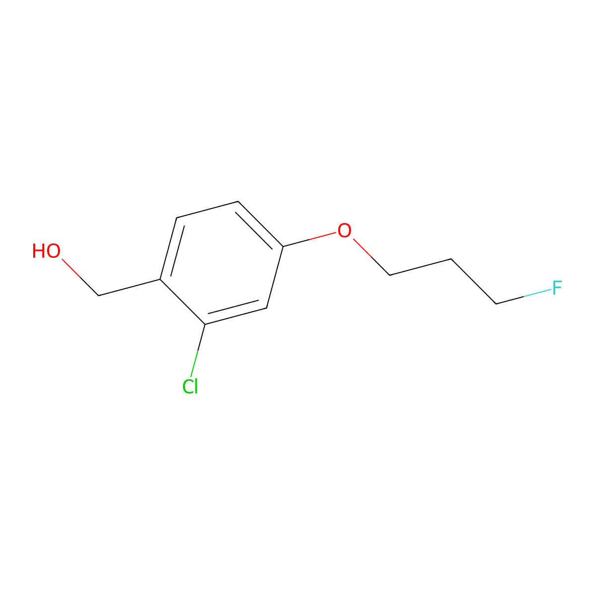 (2-Chloro-4-(3-fluoropropoxy)phenyl)methanol molecular structure, CAS 1562412-71-8
