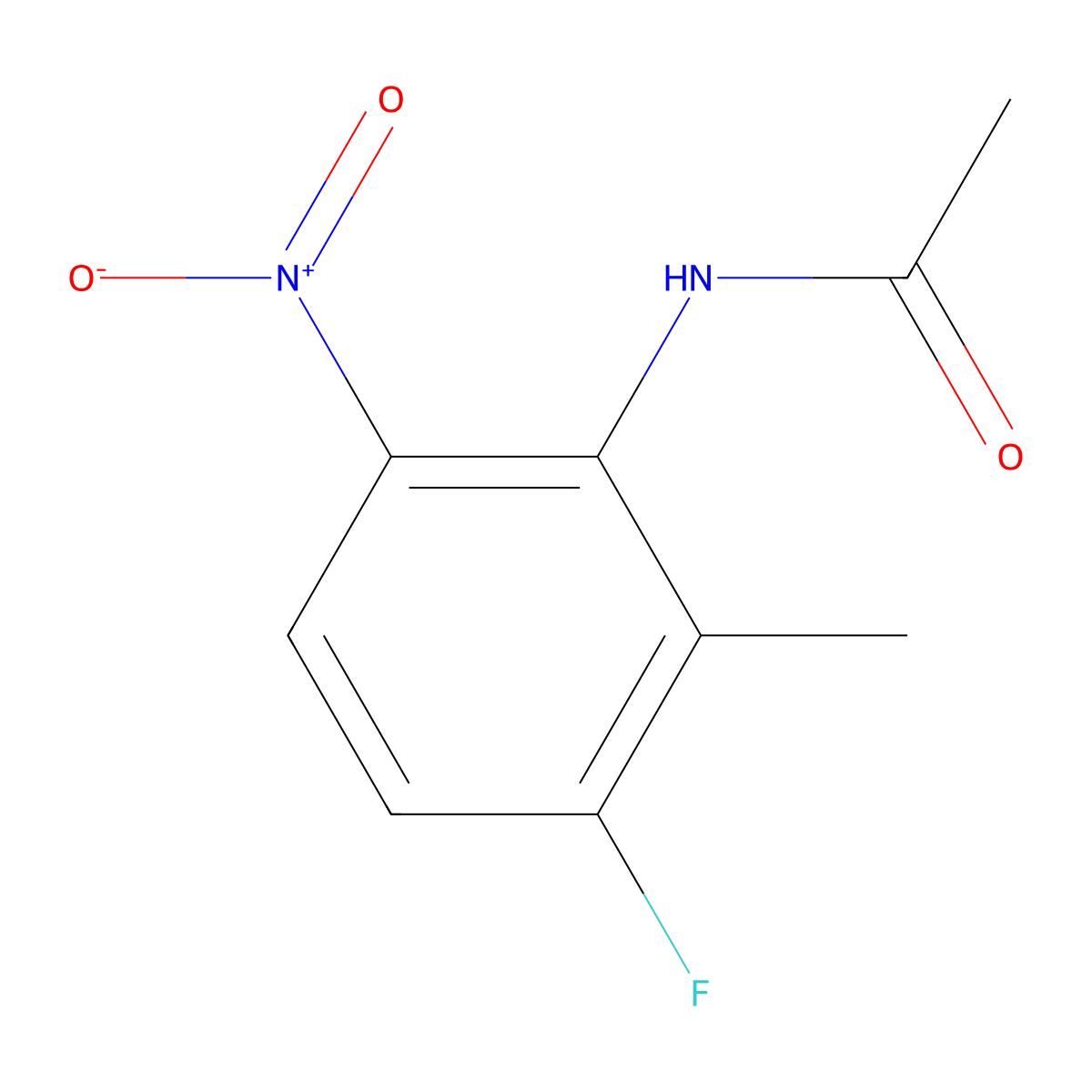 N-(3-fluoro-2-methyl-6-nitrophenyl)acetamide molecular structure, CAS 156243-41-3