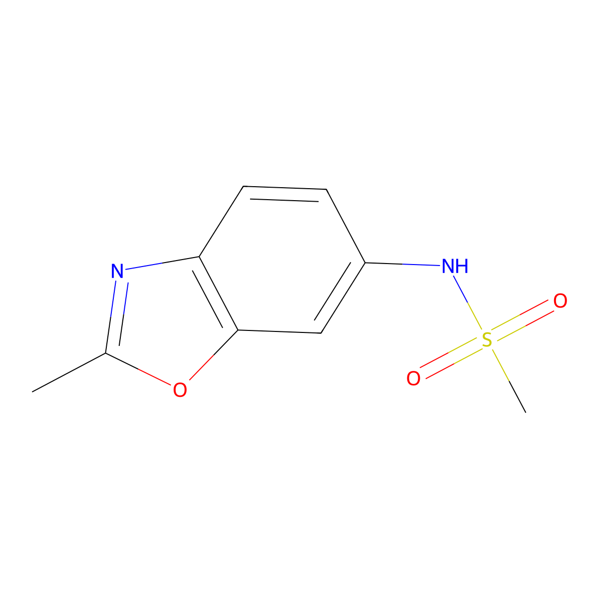 N-(2-methyl-1,3-benzoxazol-6-yl)methanesulfonamide molecular structure, CAS 156244-61-0